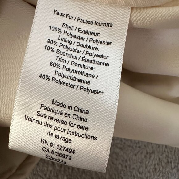 Heartloom Faux Fur Cream Jacket Coat Women's MEDIUM - Picture 7 of 7
